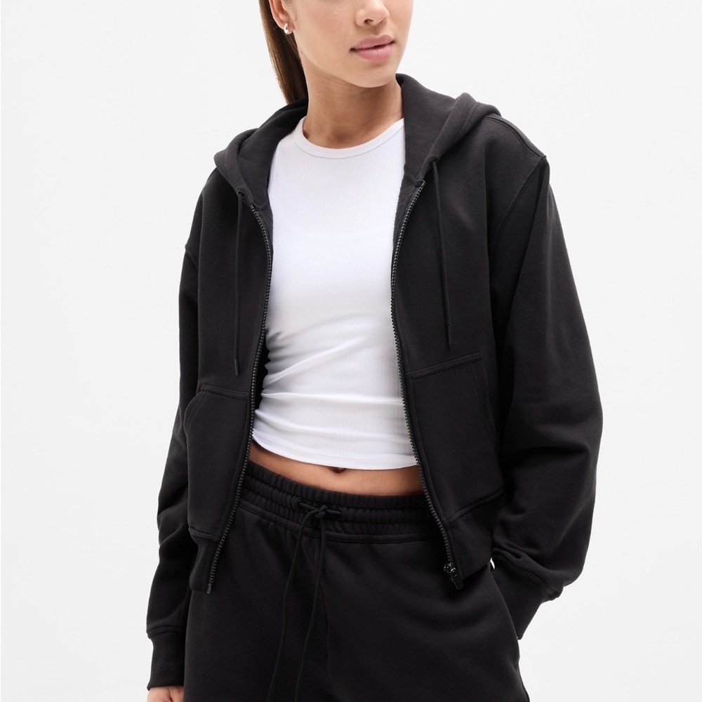 Athleta Black Forever Fleece Full Zip Sweatshirt